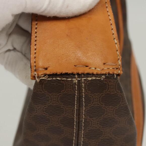 CELINE Macadam Canvas Shoulder Bag Pvc Leather Brown Gold - Picture 6 of 13